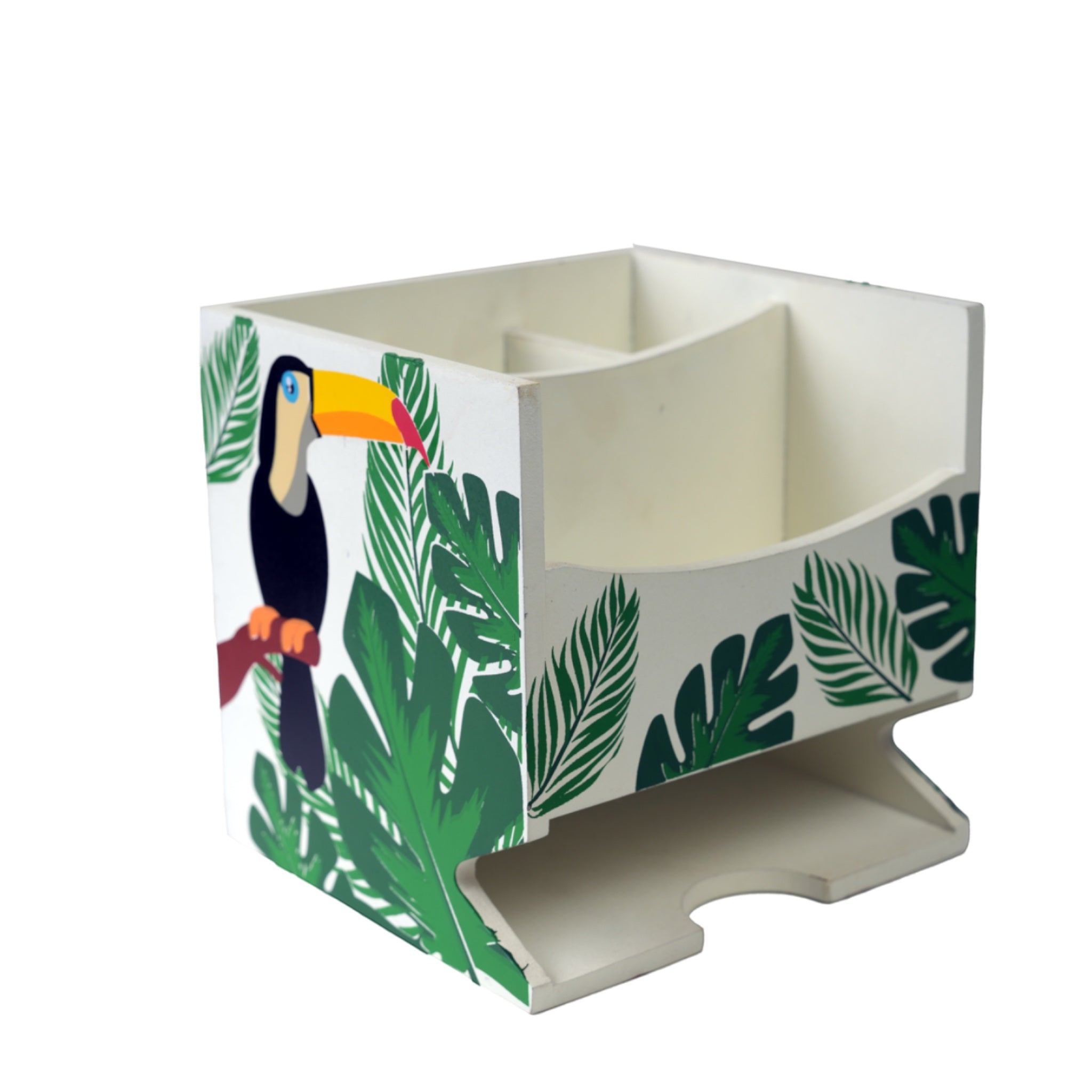 Tropical Cutlery & Utensil Holder – Handmade Wooden Kitchen Organizer