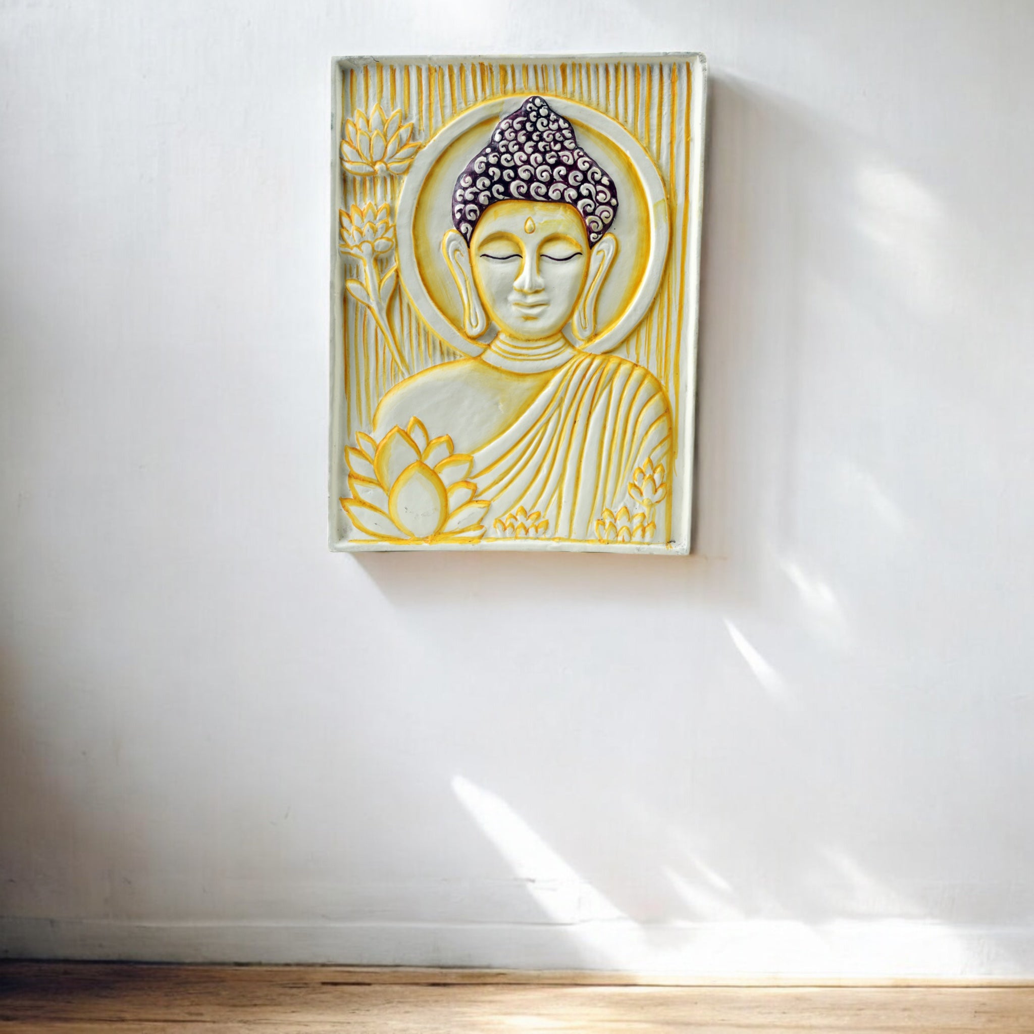 Buddha Face Wall Decor – Eco-Mix Hand-painted Meditation Art