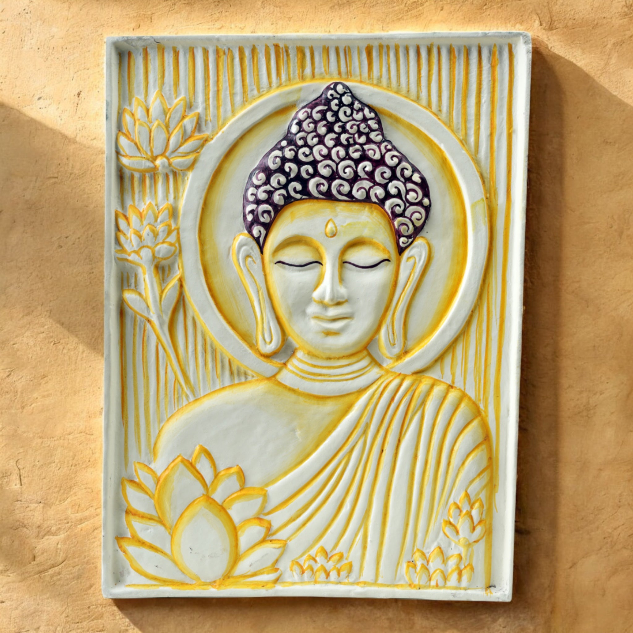 Buddha Face Wall Decor – Eco-Mix Hand-painted Meditation Art