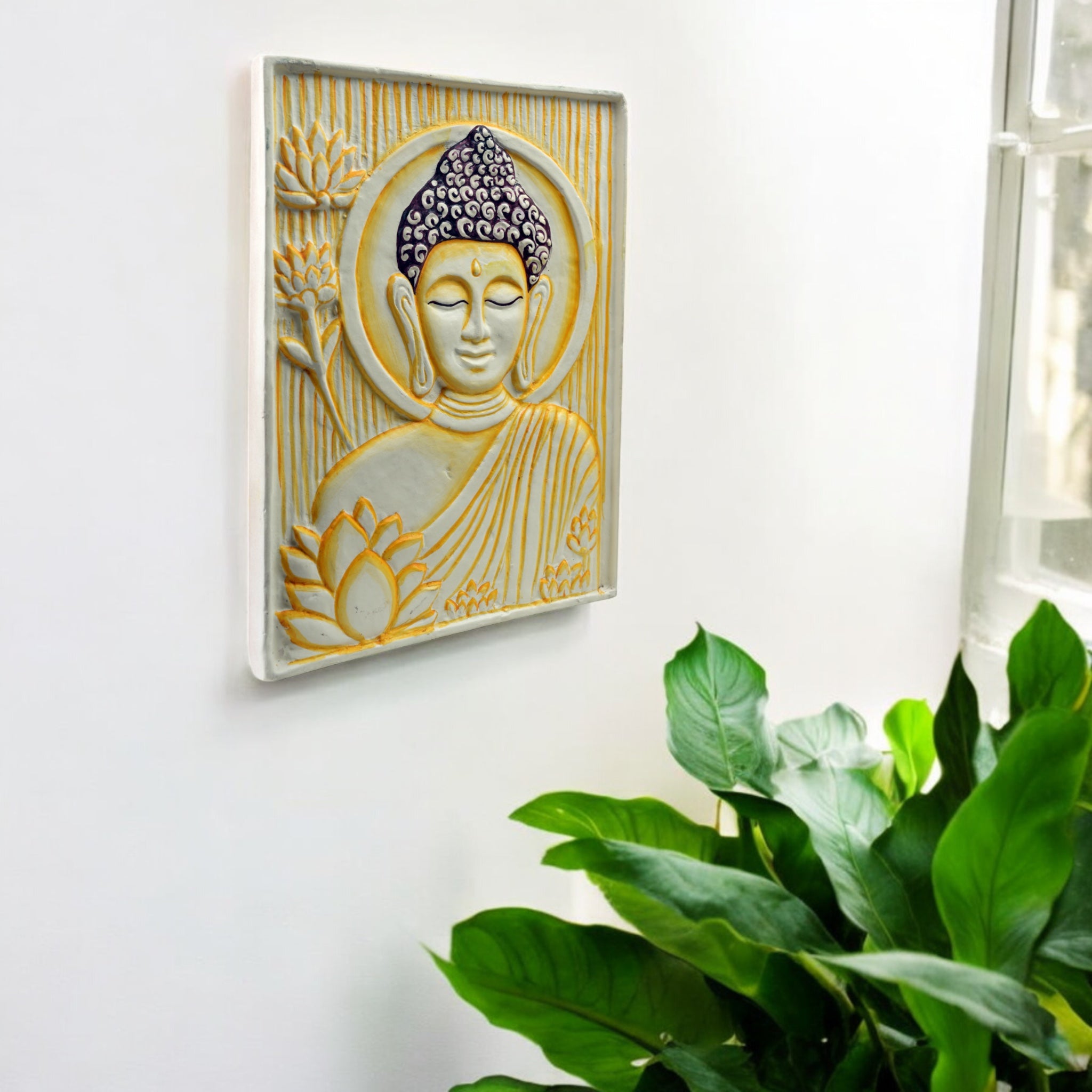 Buddha Face Wall Decor – Eco-Mix Hand-painted Meditation Art