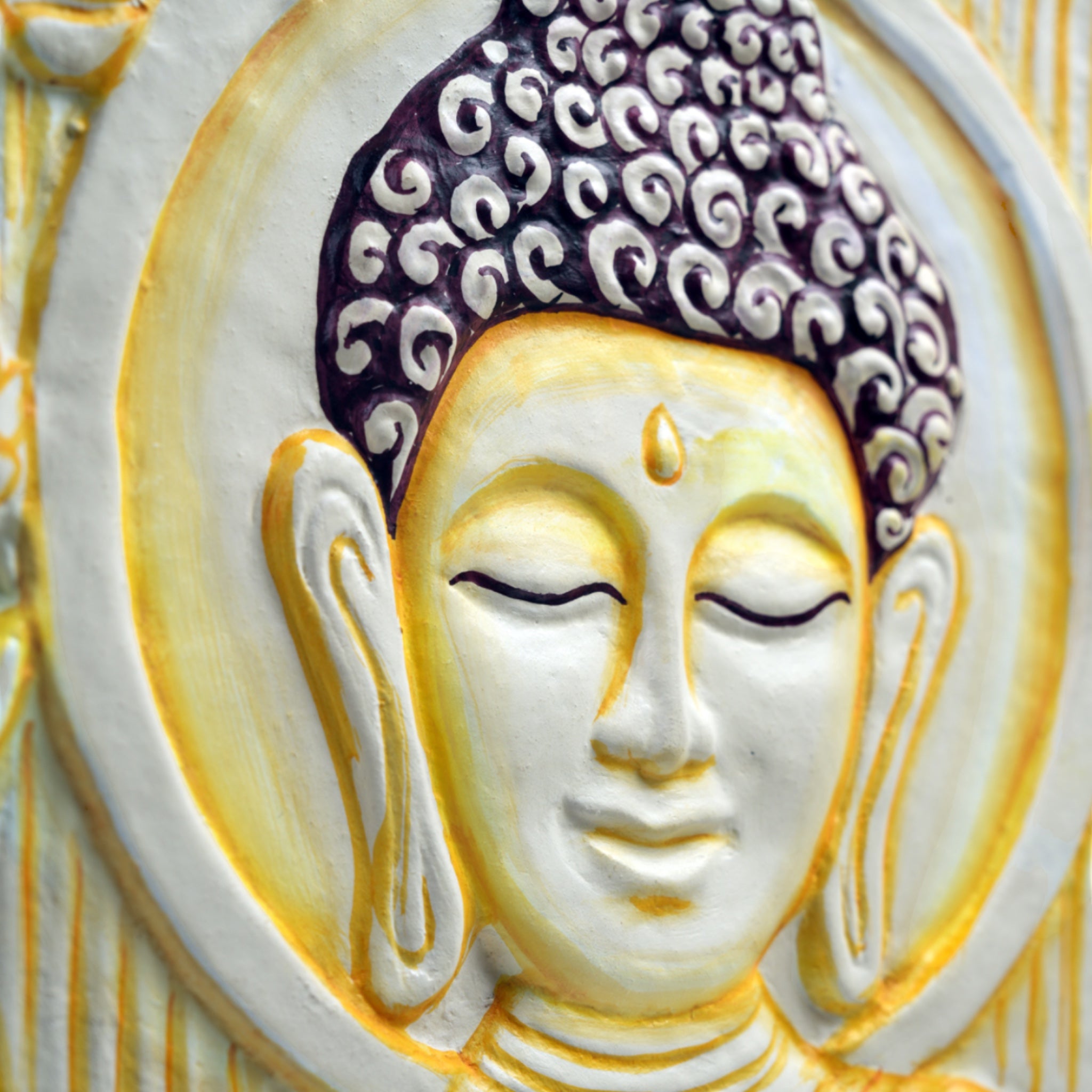 Buddha Face Wall Decor – Eco-Mix Hand-painted Meditation Art