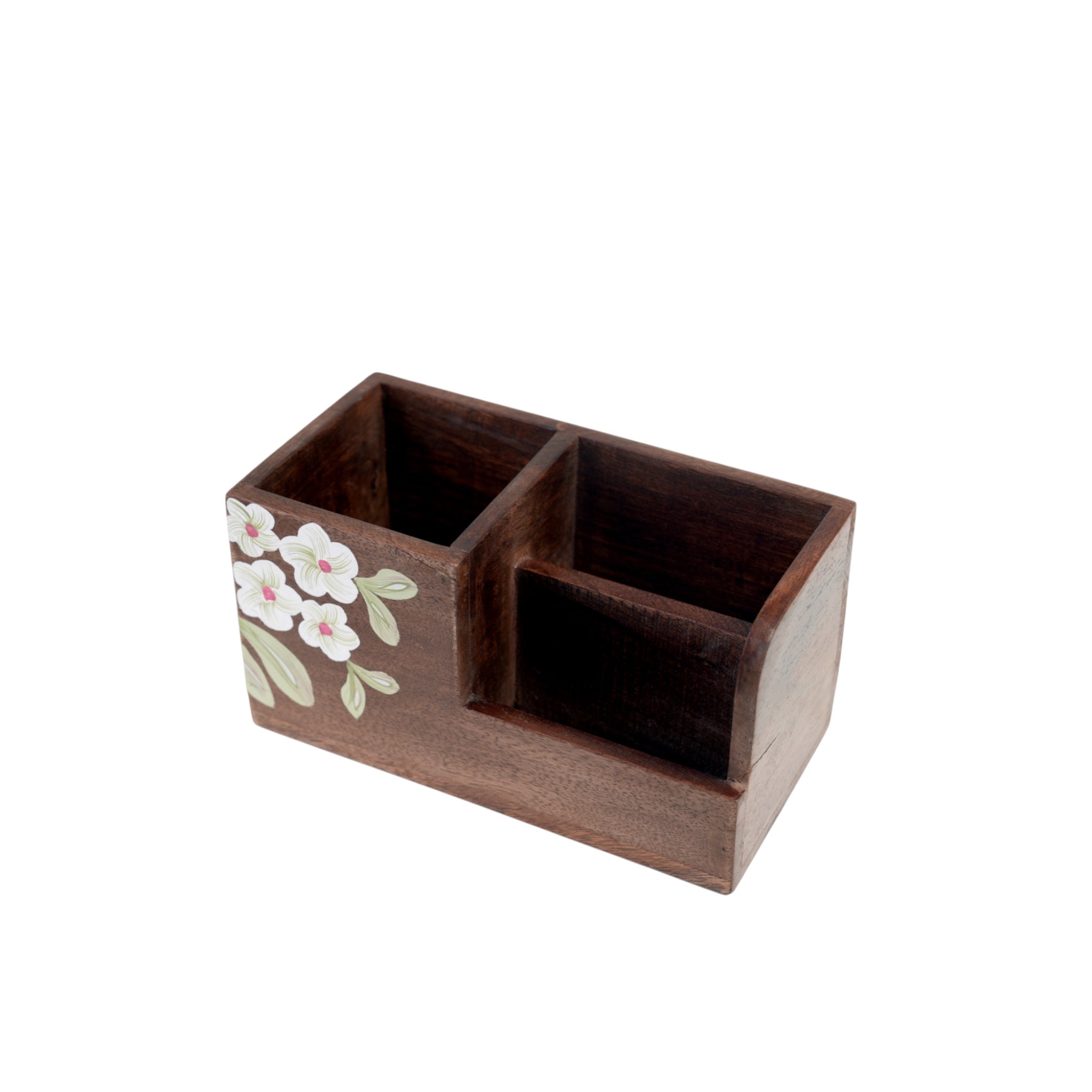 Handpainted Wooden Pen Stand – Multipurpose Floral Organizer
