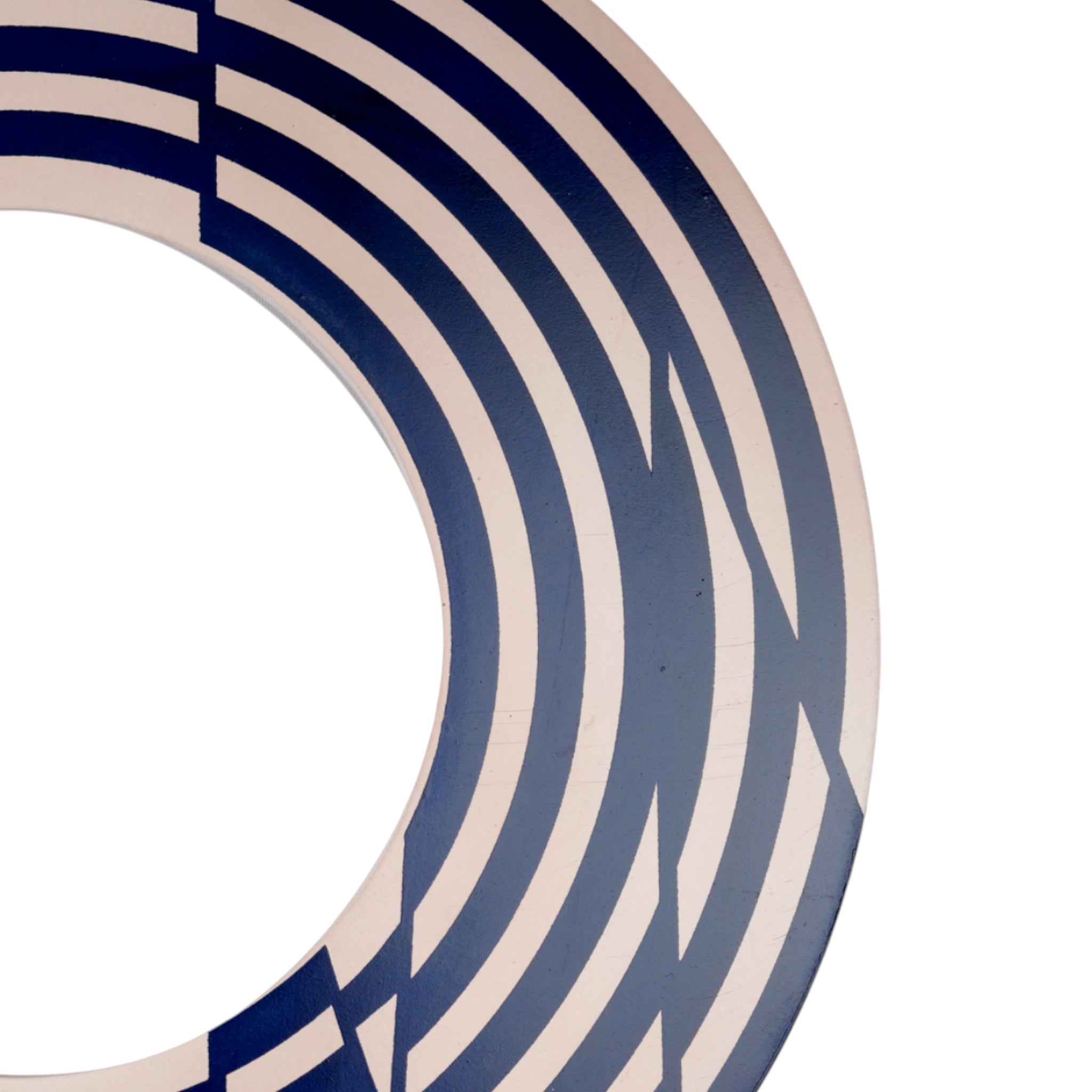 Round Geometric Wall Mirror – Modern Wooden Accent