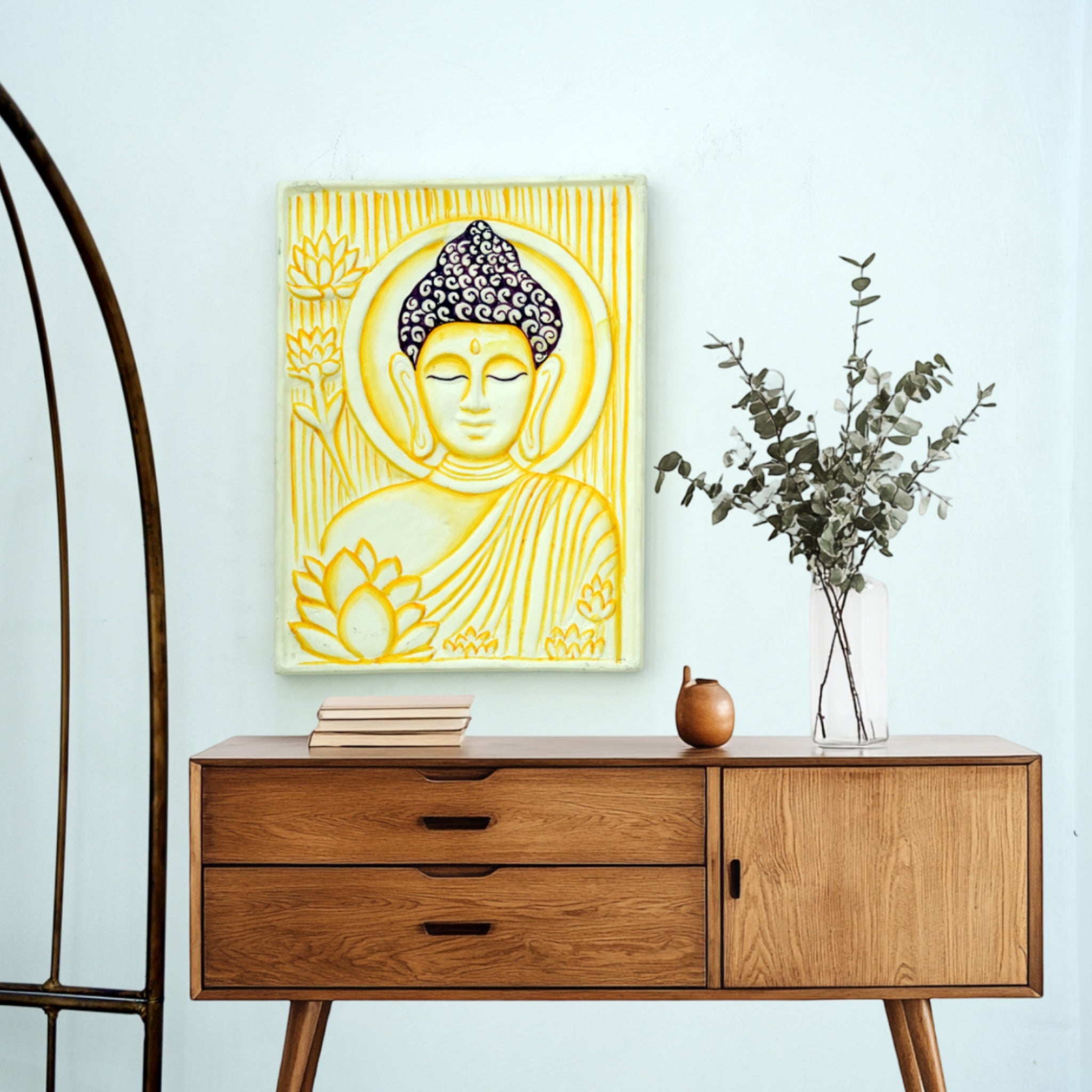 Buddha Face Wall Decor – Eco-Mix Hand-painted Meditation Art